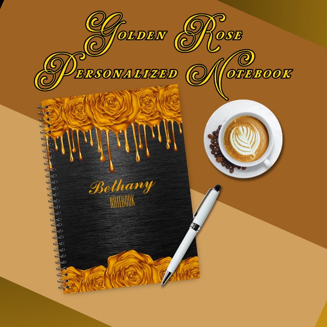 Gold Rose Personalized Notebooks (Creator Uploaded)