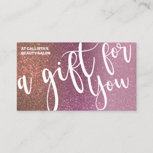 Gold Rose Pink Triple Glitter Gift Certificate