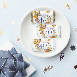 Gold Rose Ribbon 40th Birthday Hershey's Miniatures