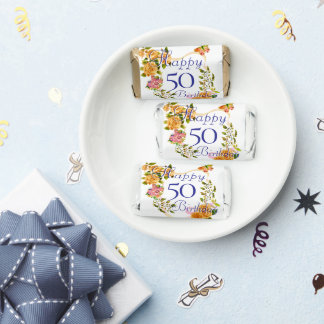 Gold Rose Ribbon 50th Birthday Hershey's Miniatures