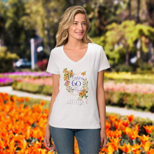 Gold Rose Ribbon 60th Birthday T-Shirt