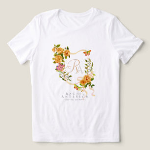 Gold Rose Ribbon Chic Monogram Tri-Blend Shirt