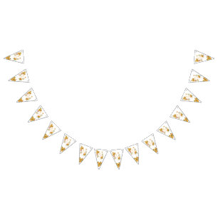 Gold Rose Ribbon Monogram  Bunting Flags