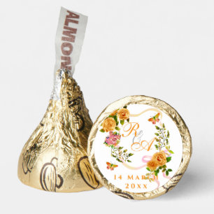 Gold Rose Ribbon Monogram Hershey®'s Kisses®
