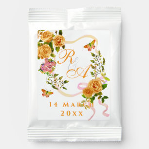 Gold Rose Ribbon Monogram  Margarita Drink Mix