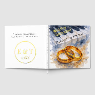 Gold Rose Rings Timeless Sophisticated Elegant Foil Guest Book