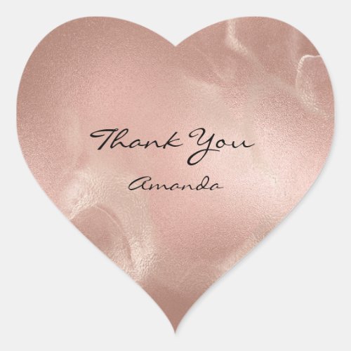 Gold Rose Skin Beauty Name Bridal Heart Thank You Heart Sticker