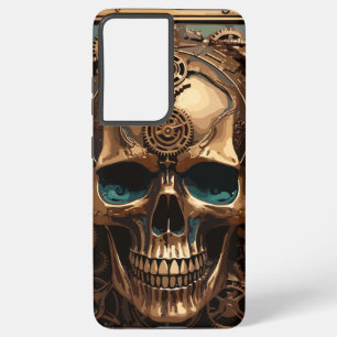 Gold Rose Skull Samsung Galaxy S21 Ultra Case