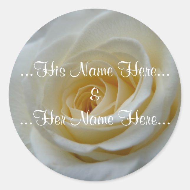 Gold Rose Stickers Romantic Rose Wedding Stickers (Front)