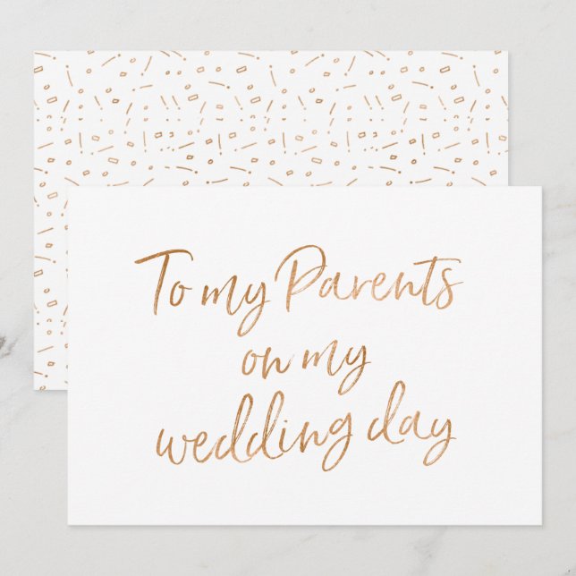 Gold Rose To my Parents Invitation (Front/Back)