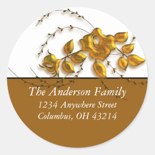 Gold Rose Vine Design _ Return Address Labels