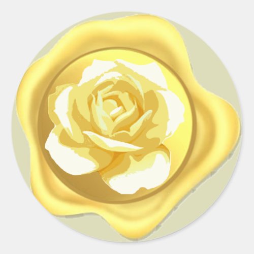 Gold Rose Wax Seal classic round sticker
