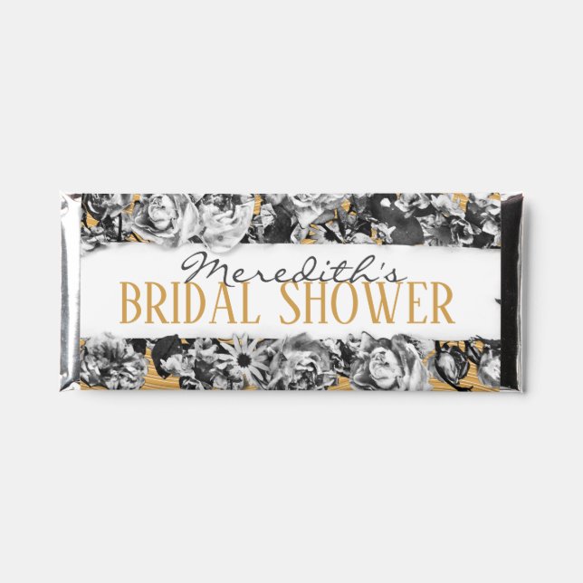  Gold Roses Chic Name Monogram Luxury Customizable Hershey Bar Favors (Front)
