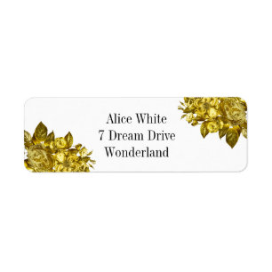 Gold roses label