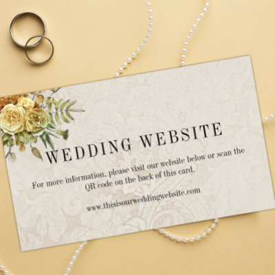 Gold Roses Shabby Chic Wedding Website