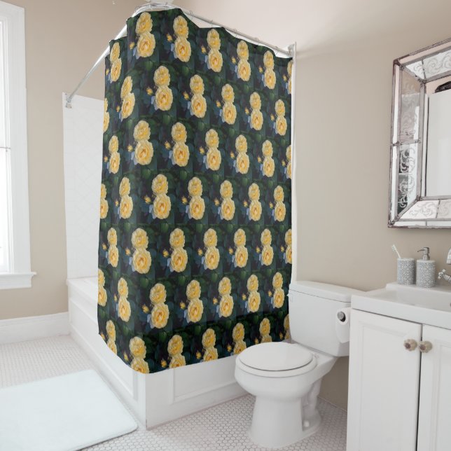 Gold Roses  Shower Curtain (In Situ)