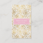 Gold Roses with Pink Business Card (Front)