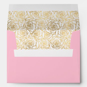 Gold Roses With Pink Envelope by byDania at Zazzle