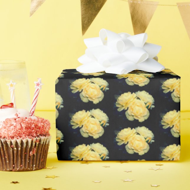 Gold Roses Wrapping Paper (Birthday Party)