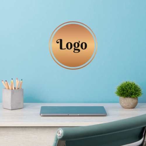 Gold Round Custom Business Company Logo Corporate Wall Decal