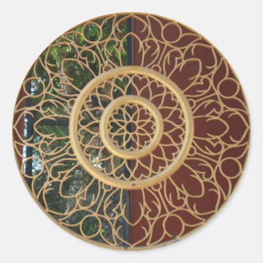 gold round delicacy classic round sticker