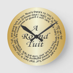 Gold Round Tuit Round Clock
