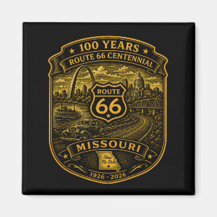 Gold Route 66 Missouri Centennial 100 Years Magnet