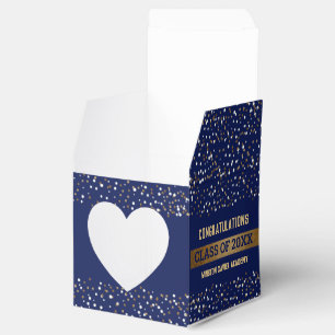 Gold Royal blue Graduate Class Year Custom Favor Boxes