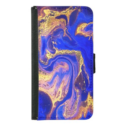 gold, royal blue,marble,natural,swirl,stone,modern samsung galaxy s5 wallet case