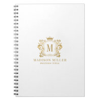 Gold Royal Crest Crown Scrolls Monogram
