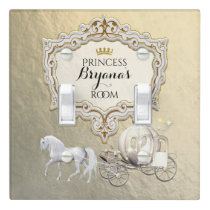 Gold Royal Princess Storybook Carriage & Unicorn Light Switch Cover
