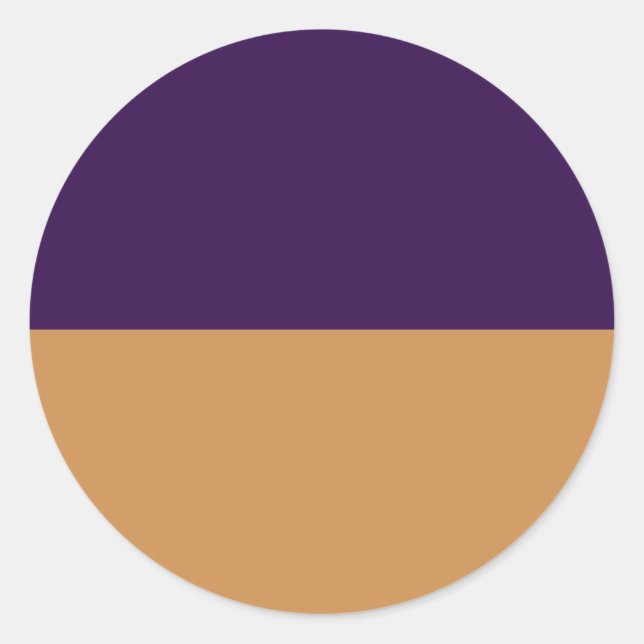 Gold & Royal Purple Stripe Birthday Party Classic Round Sticker (Front)