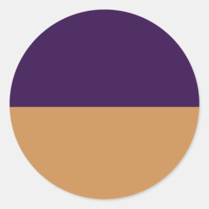 Gold & Royal Purple Stripe Birthday Party Classic Round Sticker