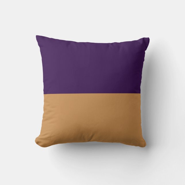 Gold & Royal Purple Stripe Throw Pillow (Front)