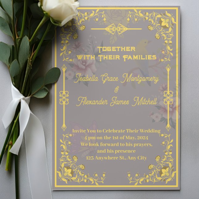 Gold Royal Wedding Invitations Customizable (funny wedding invitations wording, fun wedding invite sayings, cool wedding gift cards)