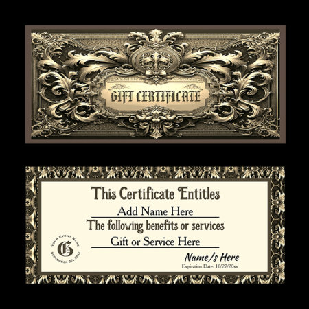 Gold Royalty Gift Certificate