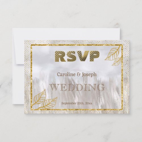 Gold RSVP Glitter Countryside Wedding