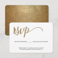 Gold RSVP Script without mailing Reserved Seat