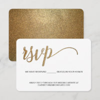 Gold RSVP without mailing Reserved Seat Wedding