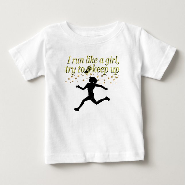 GOLD RUN LIKE A CHAMPION TRACK AND FIELD DESIGN BABY T-Shirt (Front)