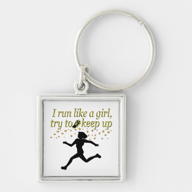 GOLD RUN LIKE A CHAMPION TRACK AND FIELD DESIGN KEYCHAIN (Front)