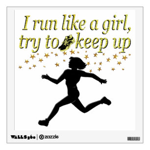 GOLD RUN LIKE A CHAMPION TRACK AND FIELD DESIGN WALL STICKER