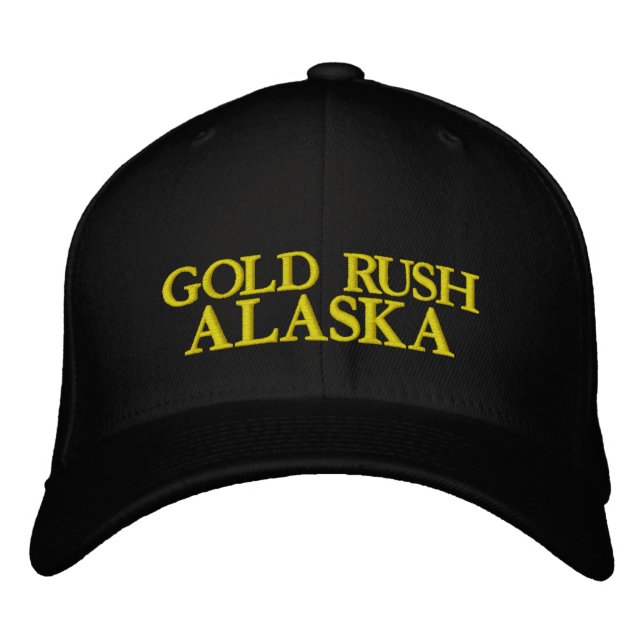 GOLD RUSH, ALASKA EMBROIDERED BASEBALL HAT (Front)
