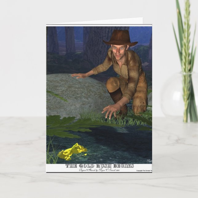 Gold Rush Begins Christmas or Birthday Card (Front)