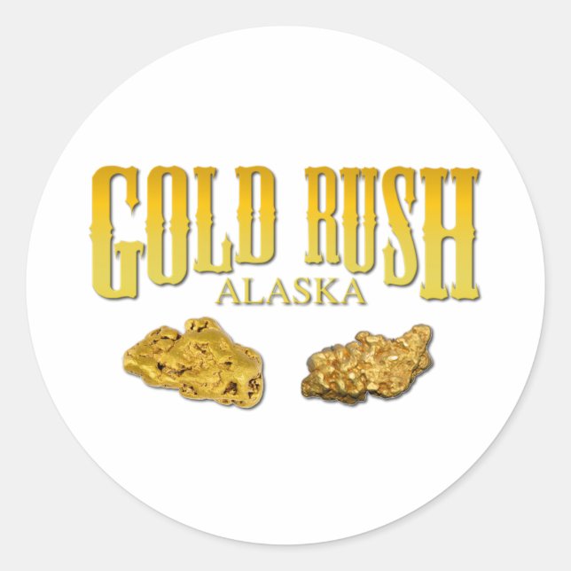 Gold Rush Classic Round Sticker (Front)