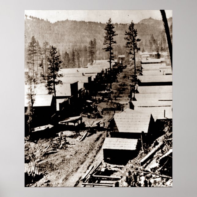 Gold Rush Deadwood South Dakota 1876 Sepia  Poster (Front)