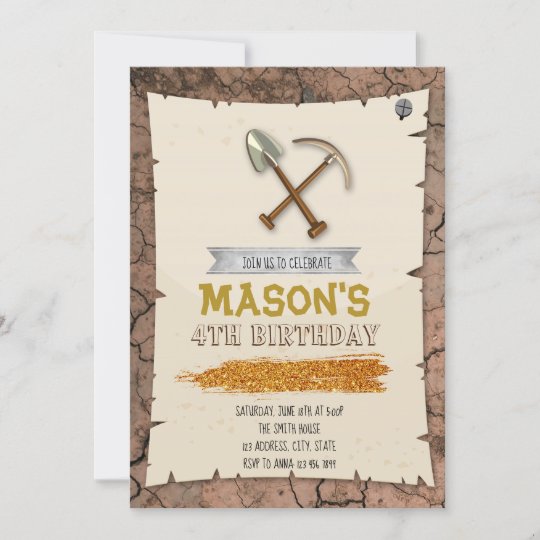 Gold rush party birthday invitation | Zazzle.com