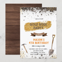 Gold rush party theme invitation | Zazzle