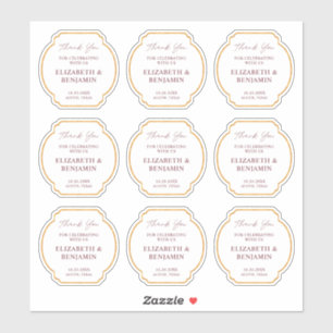 Gold Rustic Boho Chic Wildflower Wedding Thank You Sticker