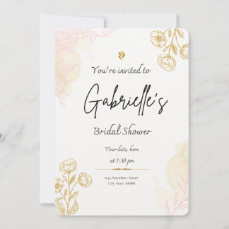 Gold rustic Bridal shower invitation